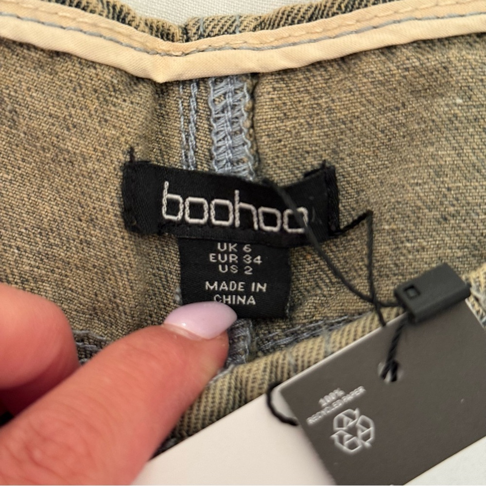 Boohoo Turn Up Cuff Wide Leg Jean - Picture 10 of 11